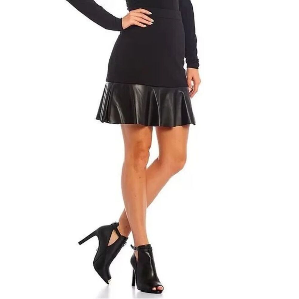 Michael Kors black leather trim mini skirt SIZE SMALL NWOT - Picture 12 of 14